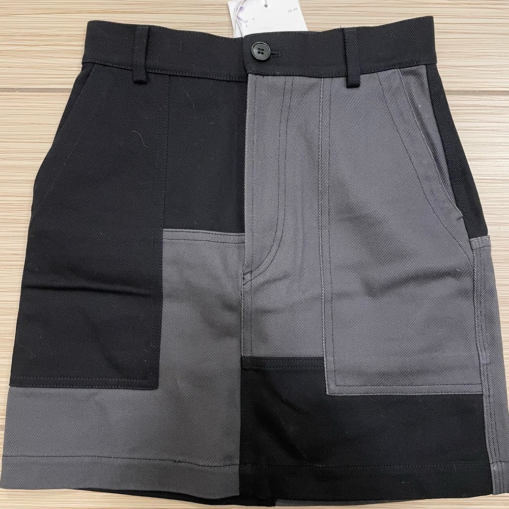 & Other Stories. Black and Grey color block skirt